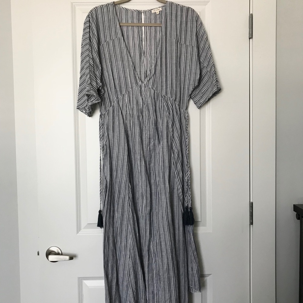 striped maxi dress